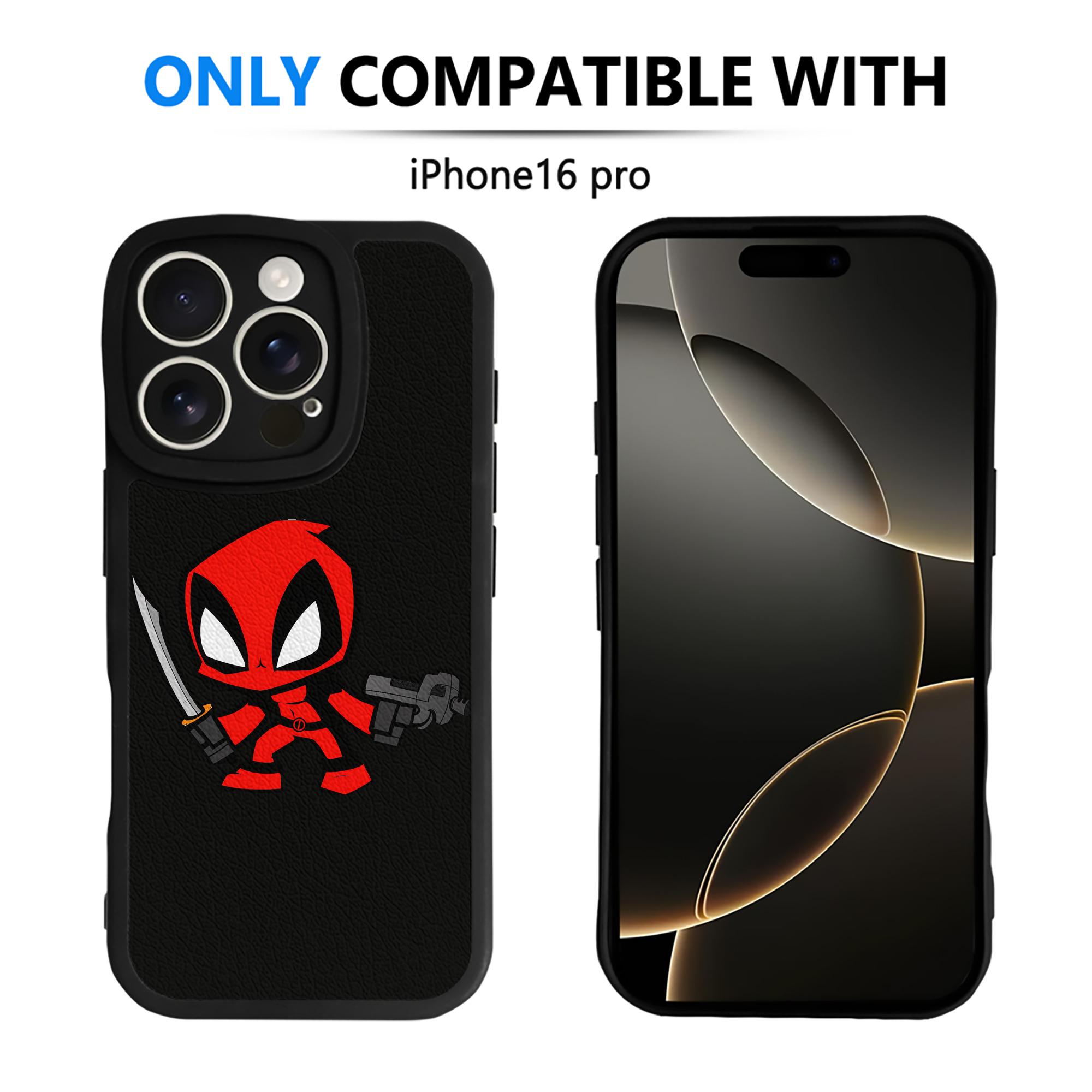 （画像用） Deadpool デッドプール 【iPhone 16シリーズ対応】シリコンスマホケース（レザー調） 材質：シリコン